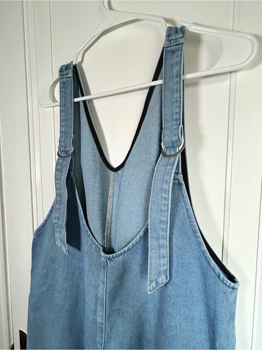 Light Wash Denim Overalls with Front Pockets - Picture 10 of 11